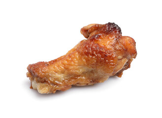 Delicious fried chicken wing isolated on white