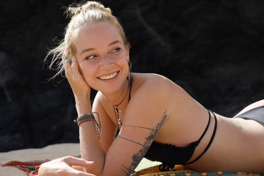 young woman at beach