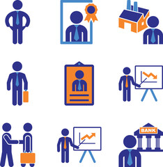 Business Structure Color Icon Set