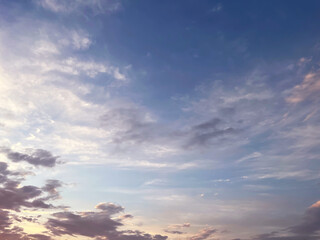 Naklejka na ściany i meble Beautiful view of cloudy sky in evening