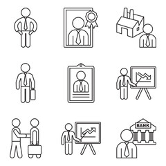 Businessman Career LineIcon Set