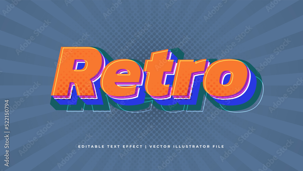 Poster Retro Classic Editable text effect concept