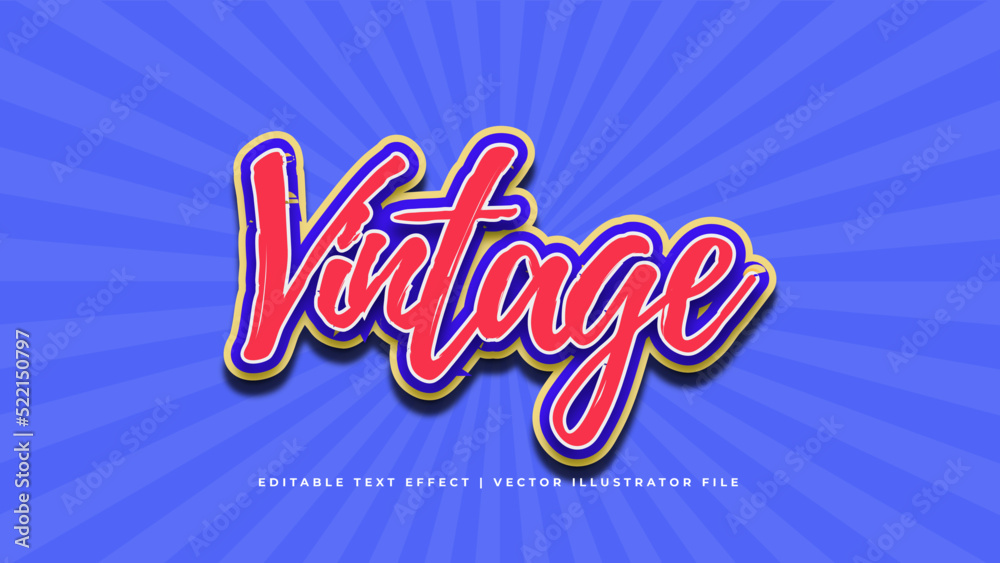 Poster Retro Classic Editable text effect concept