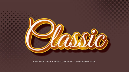 Retro vintage text effect template with 3d style editable font effect for illustrator