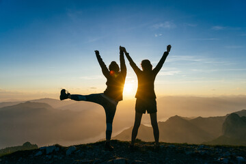 Women looking at sunset