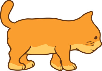 Ginger cat walking vector icon