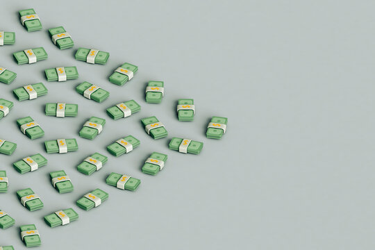 a triangle of Wad of dollars