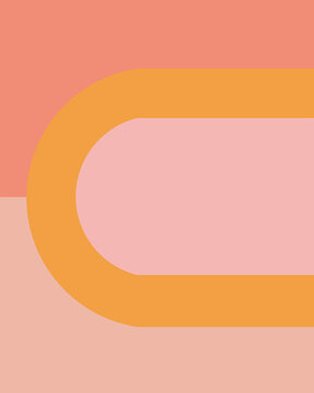 Minimal Yellow Curved Line Over Shades Of Pink