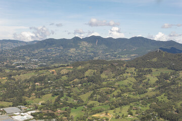 Colombian mountains skyline seen from the air