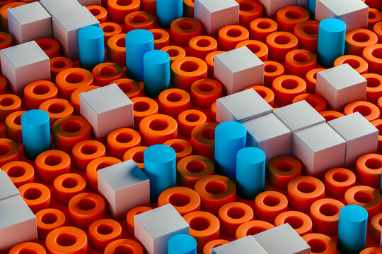 Background with colored geometric shapes