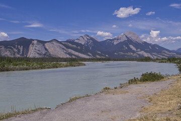 Athabasca River in the Rocky Mountains