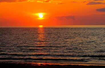 Sunset at sea in Gaspé, QC, Canada