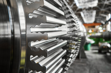 Steam turbine shaft with fir-tree blade fastening at plant © nordroden