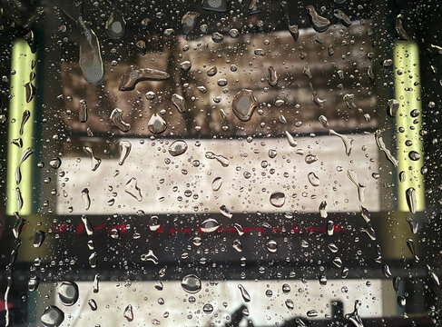 shot through window at carwash