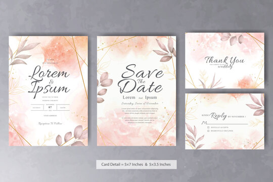 Hand Painted Watercolor Floral Wedding Invitation Template