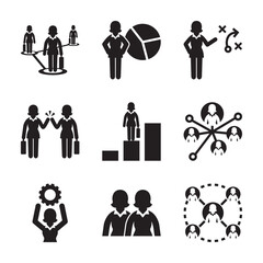 Business Woman Career Icon Set