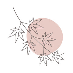 秋のボタニカルパーツ　ワンポイント　紅葉