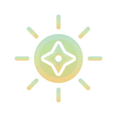sun shuriken logo gradient design template icon element
