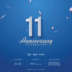 11 years anniversary celebration background. - obrazy, fototapety, plakaty