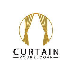  Curtain logo vector illustration design template