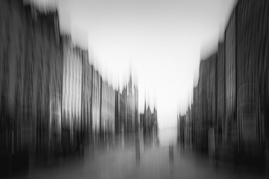 Blurry photo of a street in Edinburgh