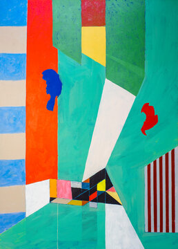 One of several related paintings, each evolving from a previous work.