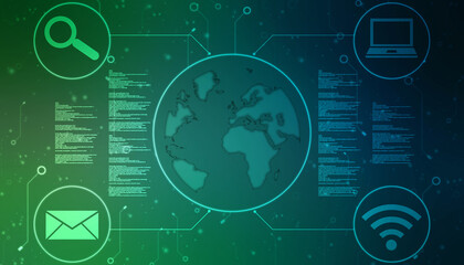 Internet binary data code computing or transmission process,Internet data transmission, Binary Code Background, Digital Abstract technology background