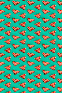 3d pattern of many  pink rollerblades