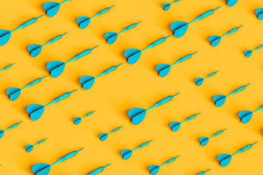 pattern of many blue darts