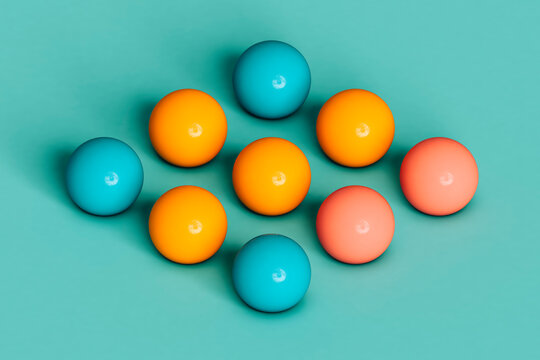 rhombus from colorful spheres