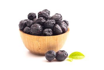 Freeze Dried Blueberries Isolated on White Background