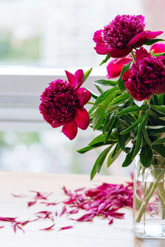 Bouquet of fading flowers.