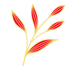 Gold Leaves Line Art