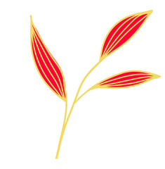 Gold Leaves Line Art