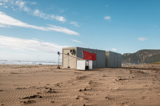Lifeguard stand in loney beach