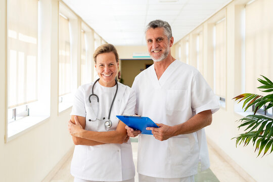 Portrait of a nurse and doctor in a hospital