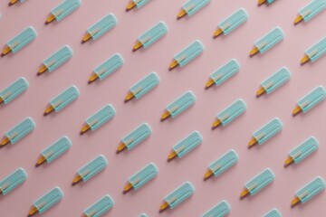 Colorful Ice cream popsicle pattern on pastel pink background.