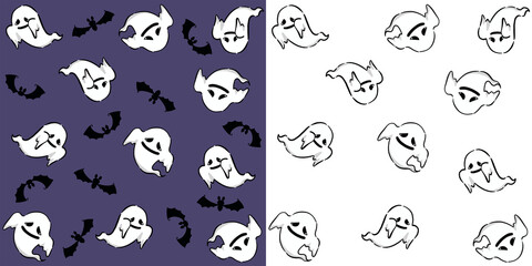 ハロウィンをイメージしたパターン素材／Pattern material with the image of Halloween