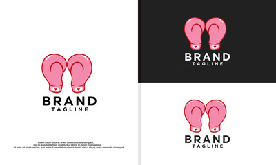 logo illustration vector graphic of pink boxing gloves
