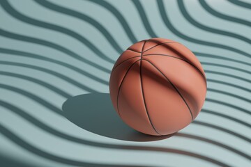 Basketball ball on a blue background.