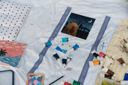 DIY project, painting and creative mess