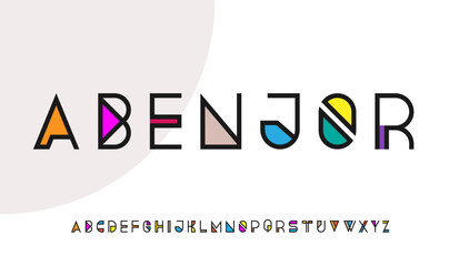 colorful minimal calligraphy letter logo design