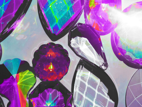 background with colorful, vibrant gemstones