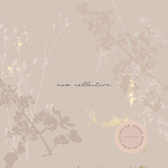 Obraz premium Floral rustic background with hand drawn doodle flowers and botanical elements