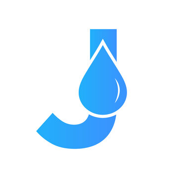 Letter J Water Logo Element Vector Template. Water Drop Logo Symbol