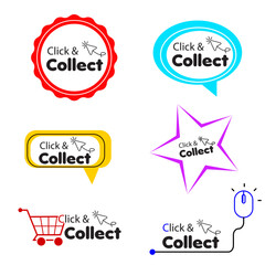 Click and Collect with computer mouse pointer stamp