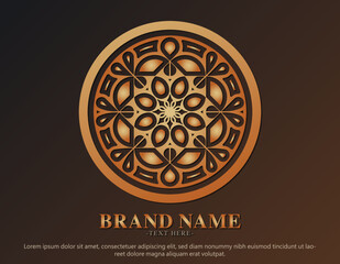 luxury ornament logo line art