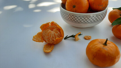 Mandarin oranges isolated on white background 03