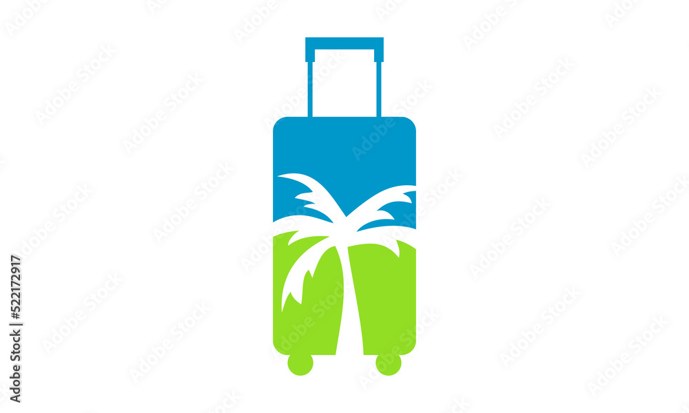 Wall mural trip travel suitcase logo vector