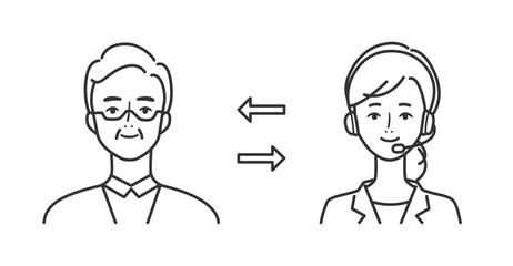 ビジネスイメージ オペレーターとシニア男性